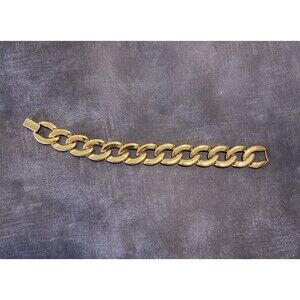 Vintage Napier Gold Tone Wide Link Statement Costume Bracelet Large Link